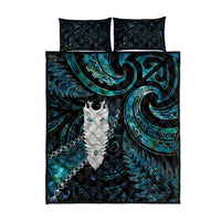 New Zealand Aotearoa Quilt Bed Set Maori Tane Te Waiora Paua Shell Glitter Turquoise LT05 - Polynesian Pride