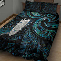 New Zealand Aotearoa Quilt Bed Set Maori Tane Te Waiora Paua Shell Glitter Turquoise LT05 - Polynesian Pride