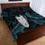 New Zealand Aotearoa Quilt Bed Set Maori Tane Te Waiora Paua Shell Glitter Turquoise