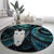 New Zealand Aotearoa Round Carpet Maori Tane Te Waiora Paua Shell Glitter Turquoise