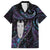 New Zealand Aotearoa Family Matching Off Shoulder Maxi Dress and Hawaiian Shirt Maori Tane Te Waiora Paua Shell Glitter Purple