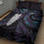 New Zealand Aotearoa Quilt Bed Set Maori Tane Te Waiora Paua Shell Glitter Purple