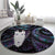 New Zealand Aotearoa Round Carpet Maori Tane Te Waiora Paua Shell Glitter Purple