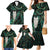 New Zealand Aotearoa Family Matching Mermaid Dress and Hawaiian Shirt Maori Tane Te Waiora Paua Shell Glitter Green