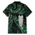 New Zealand Aotearoa Family Matching Puletasi and Hawaiian Shirt Maori Tane Te Waiora Paua Shell Glitter Green