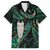 New Zealand Aotearoa Family Matching Summer Maxi Dress and Hawaiian Shirt Maori Tane Te Waiora Paua Shell Glitter Green