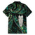 New Zealand Aotearoa Family Matching Summer Maxi Dress and Hawaiian Shirt Maori Tane Te Waiora Paua Shell Glitter Green