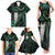 New Zealand Aotearoa Family Matching Tank Maxi Dress and Hawaiian Shirt Maori Tane Te Waiora Paua Shell Glitter Green