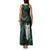 New Zealand Aotearoa Family Matching Tank Maxi Dress and Hawaiian Shirt Maori Tane Te Waiora Paua Shell Glitter Green