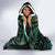 New Zealand Aotearoa Hooded Blanket Maori Tane Te Waiora Paua Shell Glitter Green