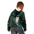 New Zealand Aotearoa Kid Hoodie Maori Tane Te Waiora Paua Shell Glitter Green