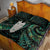 New Zealand Aotearoa Quilt Bed Set Maori Tane Te Waiora Paua Shell Glitter Green