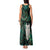 New Zealand Aotearoa Tank Maxi Dress Maori Tane Te Waiora Paua Shell Glitter Green