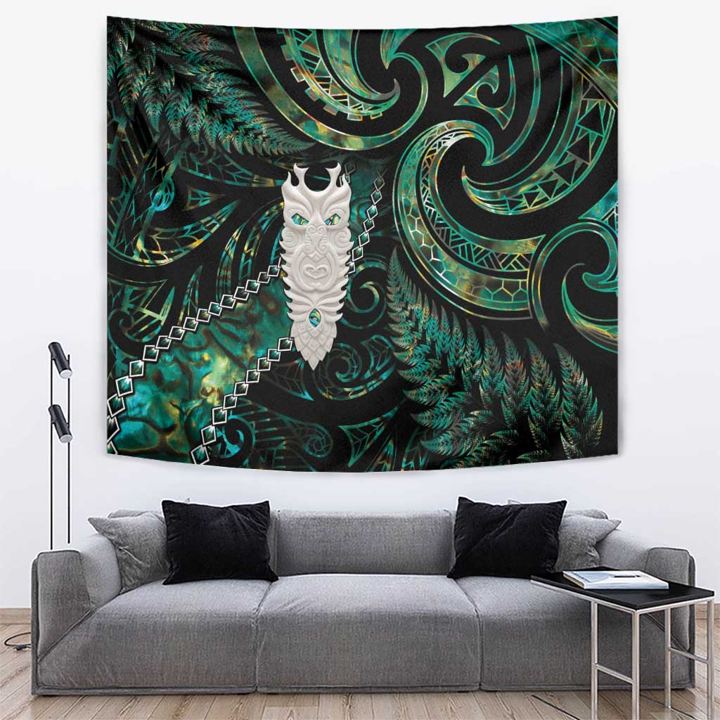 New Zealand Aotearoa Tapestry Maori Tane Te Waiora Paua Shell Glitter Green LT05 Green - Polynesian Pride