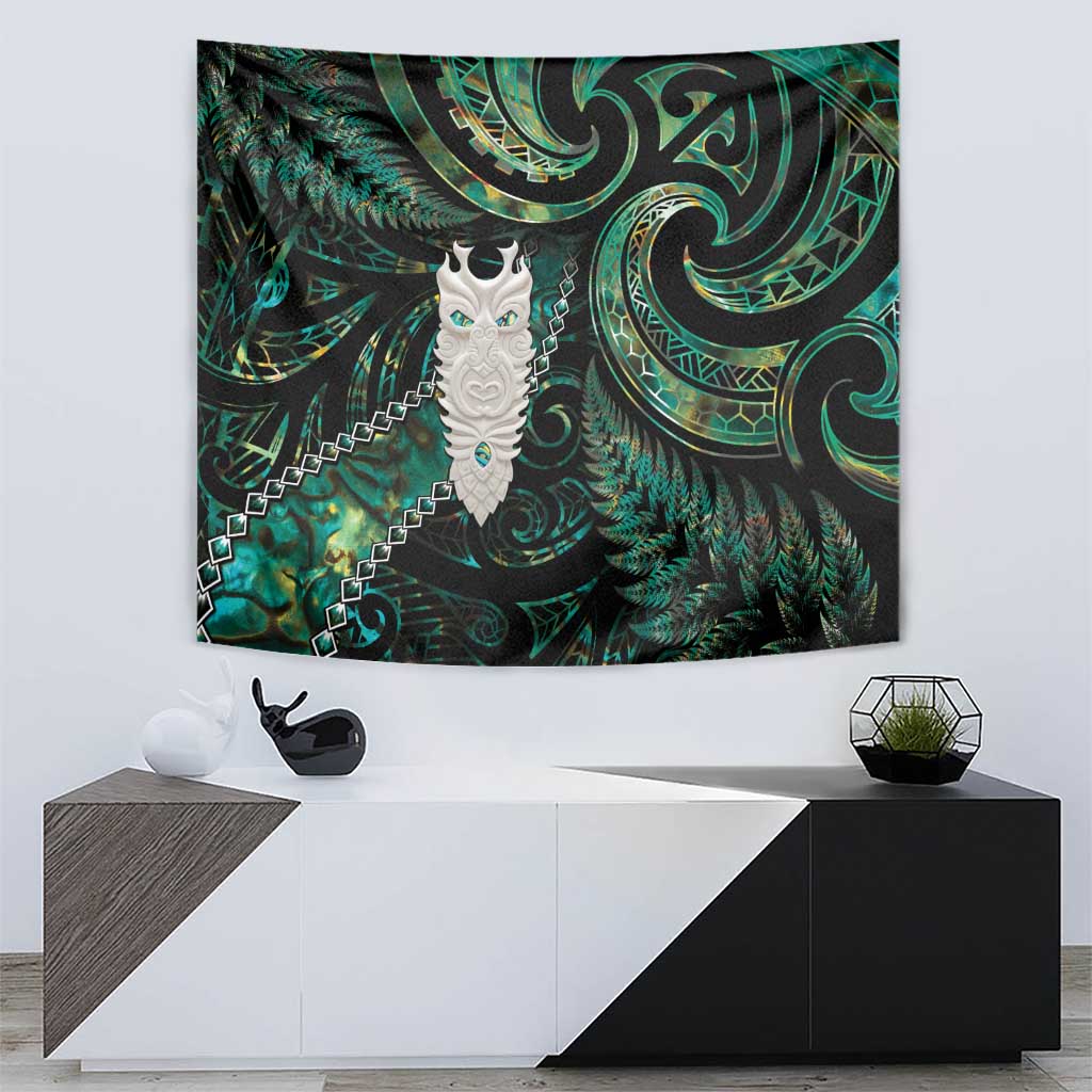 New Zealand Aotearoa Tapestry Maori Tane Te Waiora Paua Shell Glitter Green LT05 - Polynesian Pride