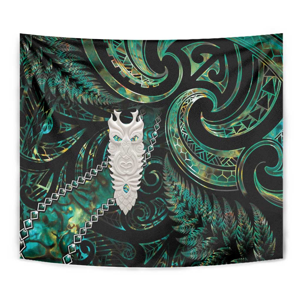 New Zealand Aotearoa Tapestry Maori Tane Te Waiora Paua Shell Glitter Green LT05 - Polynesian Pride