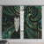 New Zealand Aotearoa Window Curtain Maori Tane Te Waiora Paua Shell Glitter Green