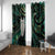 New Zealand Aotearoa Window Curtain Maori Tane Te Waiora Paua Shell Glitter Green