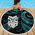 New Zealand Aotearoa Beach Blanket Maori Wheku Paua Shell Glitter Turquoise