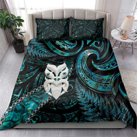 New Zealand Aotearoa Bedding Set Maori Wheku Paua Shell Glitter Turquoise LT05 - Polynesian Pride