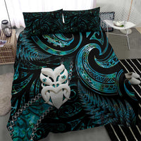 New Zealand Aotearoa Bedding Set Maori Wheku Paua Shell Glitter Turquoise LT05 - Polynesian Pride