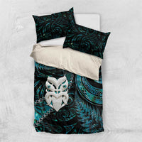 New Zealand Aotearoa Bedding Set Maori Wheku Paua Shell Glitter Turquoise LT05 US Twin 172cm x 218cm Turquoise - Polynesian Pride