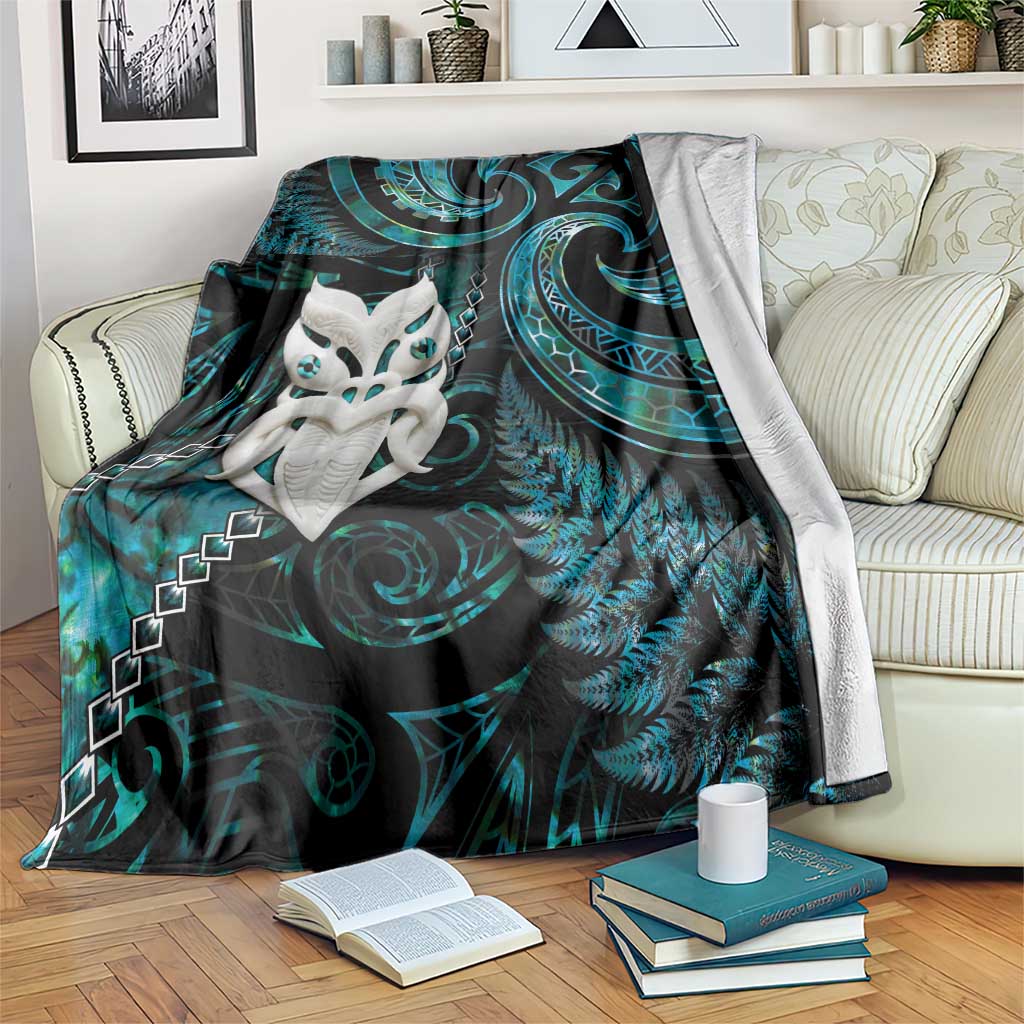 New Zealand Aotearoa Blanket Maori Wheku Paua Shell Glitter Turquoise LT05 Turquoise - Polynesian Pride