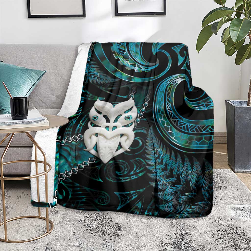 New Zealand Aotearoa Blanket Maori Wheku Paua Shell Glitter Turquoise LT05 - Polynesian Pride