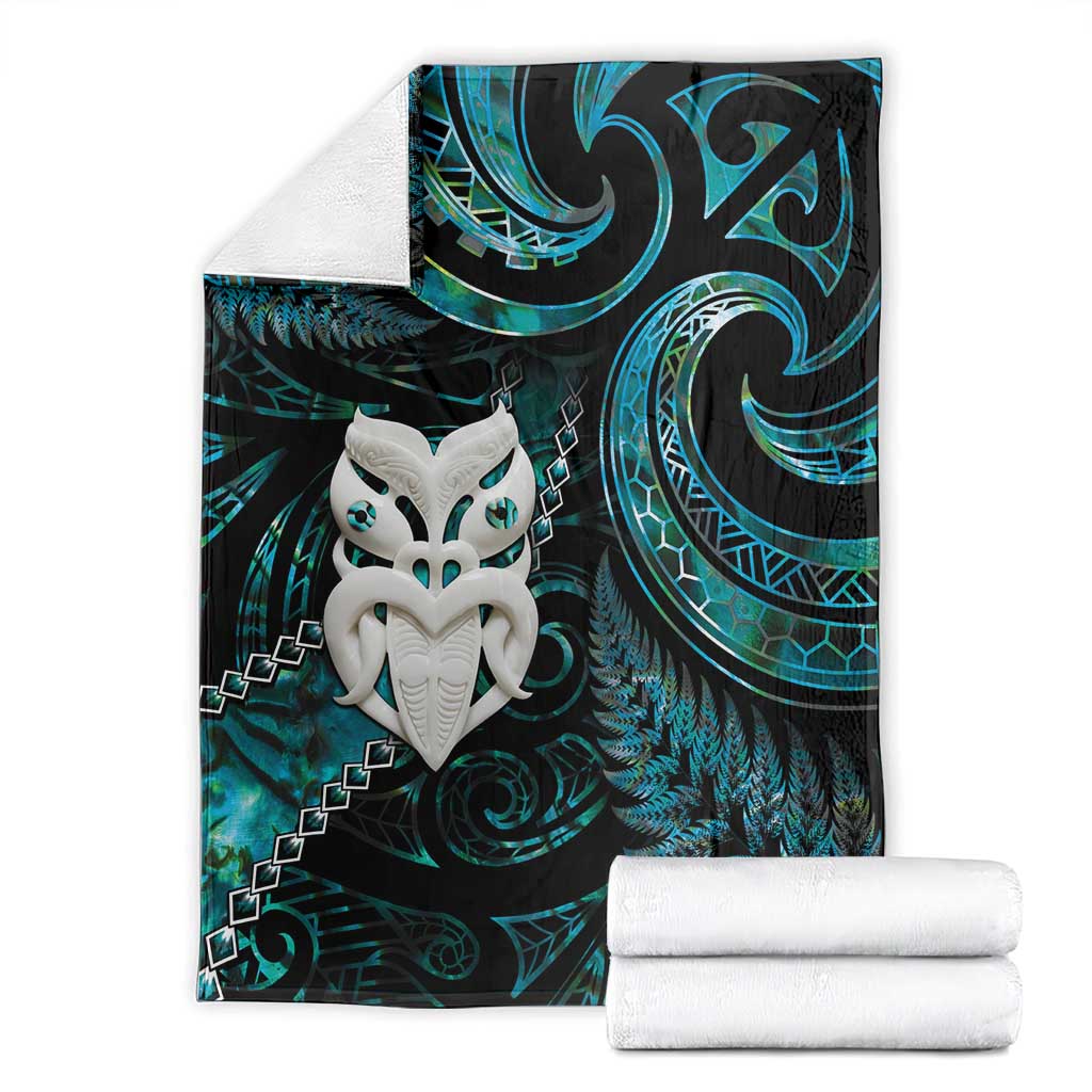 New Zealand Aotearoa Blanket Maori Wheku Paua Shell Glitter Turquoise LT05 - Polynesian Pride