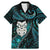 New Zealand Aotearoa Family Matching Mermaid Dress and Hawaiian Shirt Maori Wheku Paua Shell Glitter Turquoise