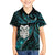 New Zealand Aotearoa Family Matching Off Shoulder Maxi Dress and Hawaiian Shirt Maori Wheku Paua Shell Glitter Turquoise