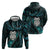 New Zealand Aotearoa Hoodie Maori Wheku Paua Shell Glitter Turquoise