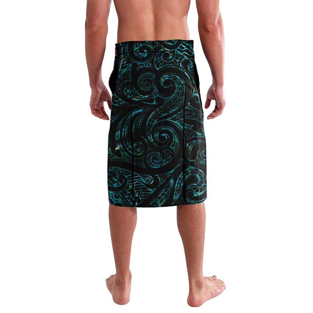 New Zealand Aotearoa Lavalava Maori Wheku Paua Shell Glitter Turquoise LT05 - Polynesian Pride