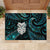 New Zealand Aotearoa Rubber Doormat Maori Wheku Paua Shell Glitter Turquoise