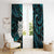 New Zealand Aotearoa Window Curtain Maori Wheku Paua Shell Glitter Turquoise