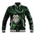 New Zealand Aotearoa Baseball Jacket Maori Wheku Paua Shell Glitter Green