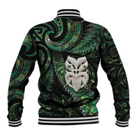 New Zealand Aotearoa Baseball Jacket Maori Wheku Paua Shell Glitter Green LT05 - Polynesian Pride