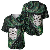 New Zealand Aotearoa Baseball Jersey Maori Wheku Paua Shell Glitter Green LT05 - Polynesian Pride