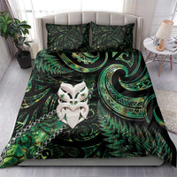 New Zealand Aotearoa Bedding Set Maori Wheku Paua Shell Glitter Green LT05 - Polynesian Pride