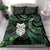 New Zealand Aotearoa Bedding Set Maori Wheku Paua Shell Glitter Green