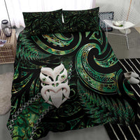 New Zealand Aotearoa Bedding Set Maori Wheku Paua Shell Glitter Green LT05 - Polynesian Pride