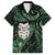 New Zealand Aotearoa Family Matching Long Sleeve Bodycon Dress and Hawaiian Shirt Maori Wheku Paua Shell Glitter Green