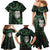 New Zealand Aotearoa Family Matching Mermaid Dress and Hawaiian Shirt Maori Wheku Paua Shell Glitter Green