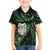 New Zealand Aotearoa Family Matching Off Shoulder Short Dress and Hawaiian Shirt Maori Wheku Paua Shell Glitter Green