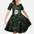 New Zealand Aotearoa Family Matching Short Sleeve Bodycon Dress and Hawaiian Shirt Maori Wheku Paua Shell Glitter Green