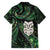 New Zealand Aotearoa Family Matching Short Sleeve Bodycon Dress and Hawaiian Shirt Maori Wheku Paua Shell Glitter Green