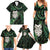 New Zealand Aotearoa Family Matching Summer Maxi Dress and Hawaiian Shirt Maori Wheku Paua Shell Glitter Green