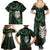 New Zealand Aotearoa Family Matching Summer Maxi Dress and Hawaiian Shirt Maori Wheku Paua Shell Glitter Green