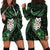 New Zealand Aotearoa Hoodie Dress Maori Wheku Paua Shell Glitter Green