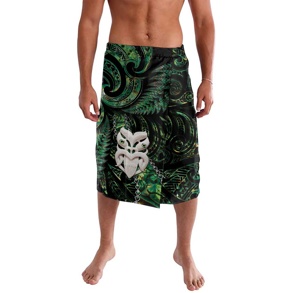 New Zealand Aotearoa Lavalava Maori Wheku Paua Shell Glitter Green LT05 Green - Polynesian Pride